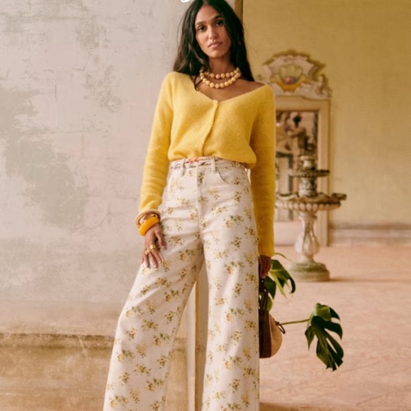 Sezane BARRY CARDIGAN yellow xxs/ NWT - Picture 3 of 10